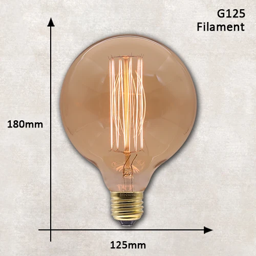 Винтаж Эдисон лампы E27 220V ретро лампы накаливания мощностью 40 Вт светильник Лампада ампулы Светодиодная лампа накаливания Эдисона спиральные метчики для станка ST64 светильник лампочка - Цвет: G125 Filament