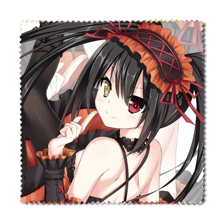 

2pcs/set Anime DATE A LIVE Eyeglass Lens Glasses Clean Cloth Tokisaki Kurumi Laptop Screen Cleaner Cleaning Cloth