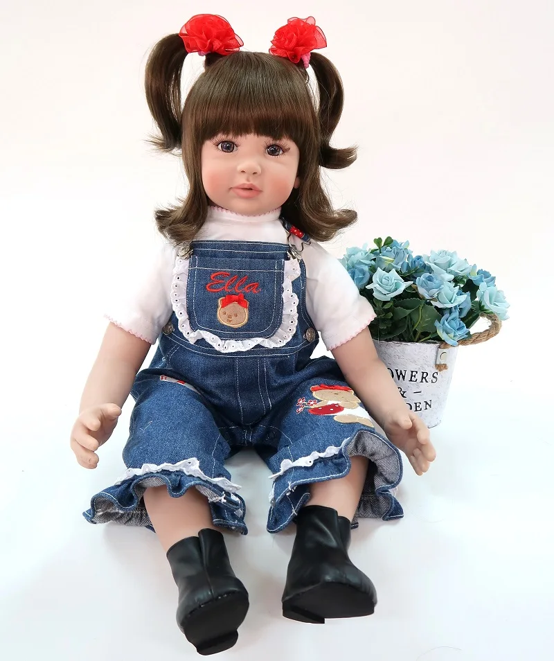 60 см Прекрасный силикон для новорожденных, для девочек кукла игрушка виниловая принцесса малышей как жива Bebe Bonecas мода подарок на день рождения Рождество