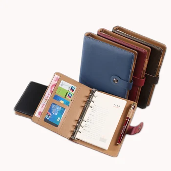 

Business Notepad A6 loose-leaf notebook stationery clip A5 leather hand account book diary book LOGO custom Buy books free pen
