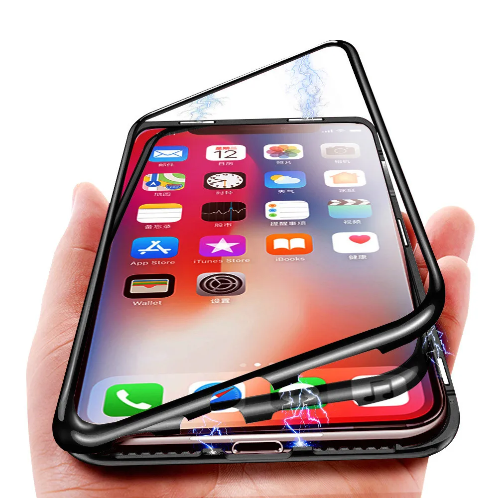 Топ новый Магнитный адсорбционный чехол для телефона iPhone X Xs Max Xr 8 7 6 s Plus 360