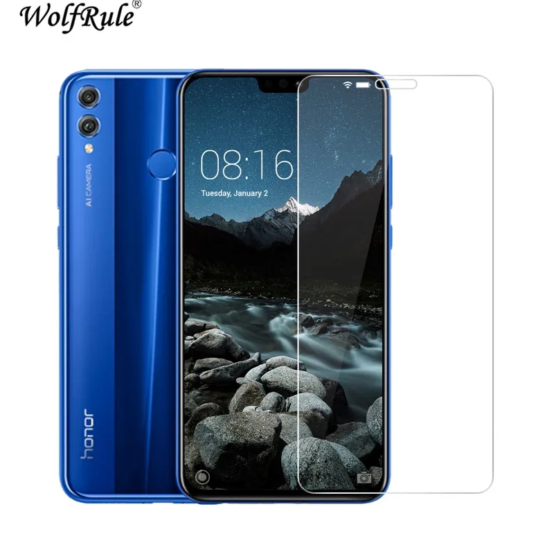

2PCS Glass Huawei Honor 8X Screen Protector Tempered Glass Honor 8X Phone Glass 9H Anti Scratch Film Huawei Honor 8X WolfRule