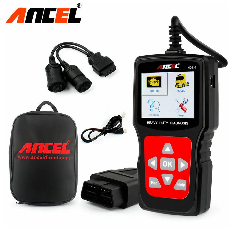 

DHL Free Universal OBD2 Car Truck Scanner 2 in 1 HD510 for Multi Brands Truck Diagnostic Tool Auto Scanner Diesel Scan Tool
