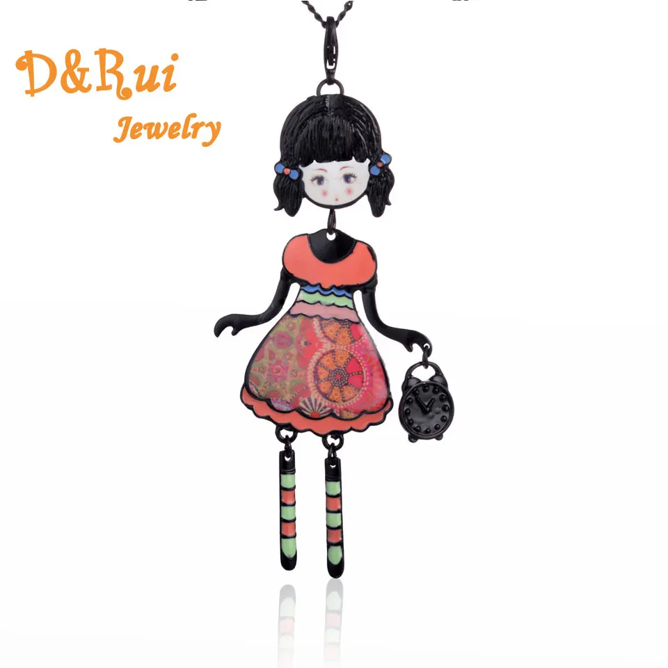 

Vintage Doll Pendant Necklace for Girls Women Gifts Statement Women's Jewelry Alloy Choker Necklaces Party Accessories 2019 New
