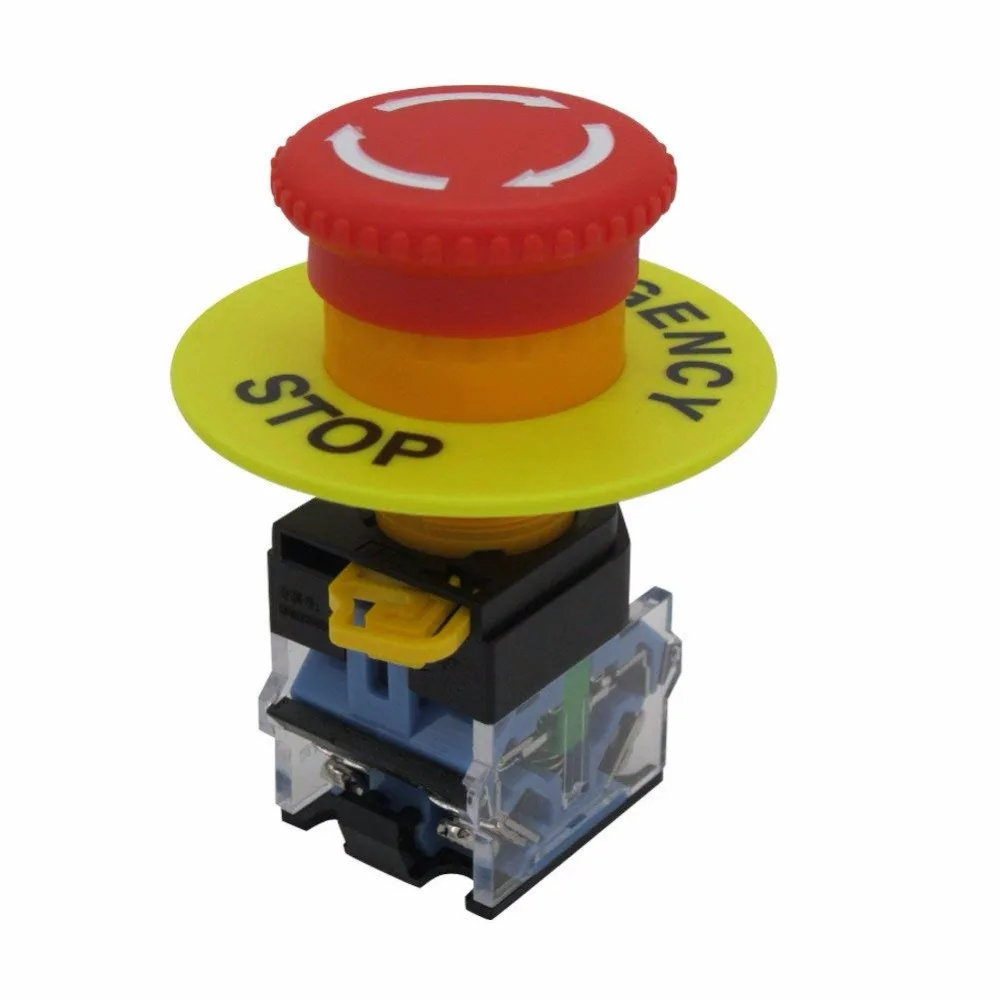

TWTADE/AC 440V 10A Red Mushroom Emergency Stop Push Button Switch 22mm NO NC -Quality assurance for 3 years