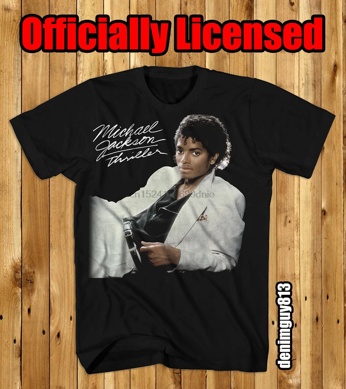 

New Michael Jackson Thriller Classic 1982 Album Mens Retro Vintage T Shirt
