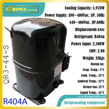 

6KW cooling capacity R404 three phase reciprocating compressors is cooling engine of industrial chiller or oil coolers