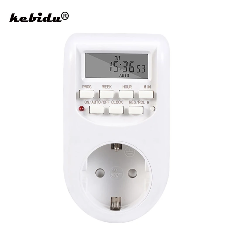 

Programmable Adjustable Setting of Clock/On/Off 7 Days Time Digital Timer Switch Energy Saving Smart Power Socket for Home