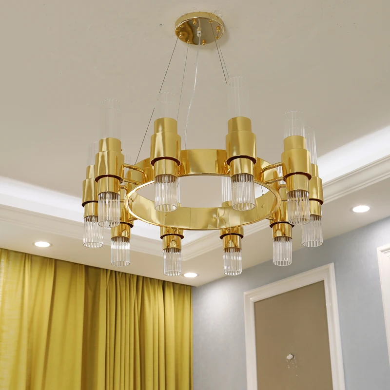 Люстра в скандинавском стиле, роскошный золотой Современный дизайнерский светильник для виллы, гостиной, столовой, спальни, светодиодный светильник