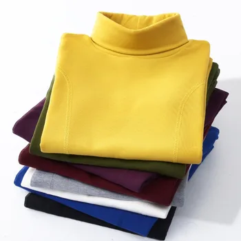

Spring Autumn Winter Fashion Turtleneck Tops Long Sleeve Cotton T Shirt Slim Casual t-shirt women 2017 Basic Tees Shirts 0916-30