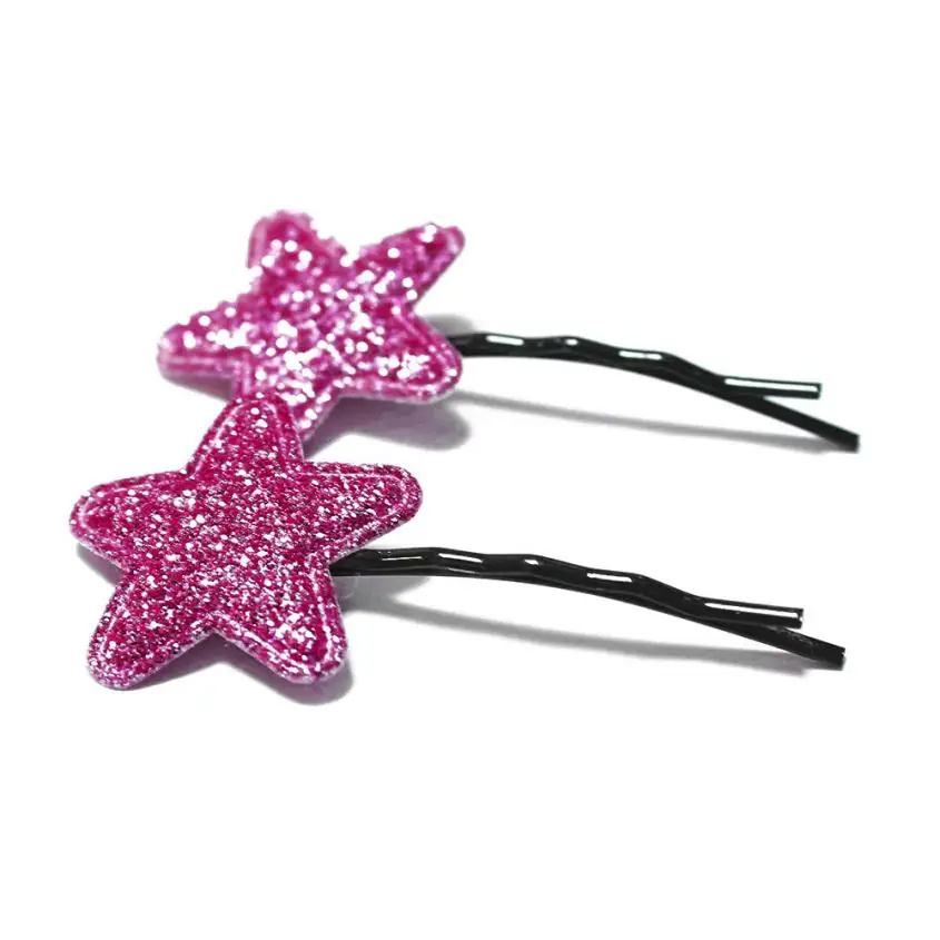 Baby Headband Baby Hair Accessories 2PCS Hair Clips Girls Party Sequins Princess Star Leather Hair Style Buckle 2018 15