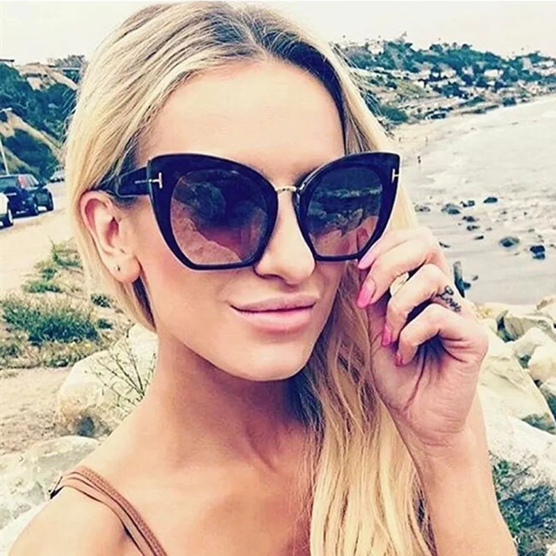 

REALSTAR Oversized TOM Sunglasses Women Brand Designer Luxury Square Sun Glasses Women 2018 Vintage Eyewear Oculos Shades S225