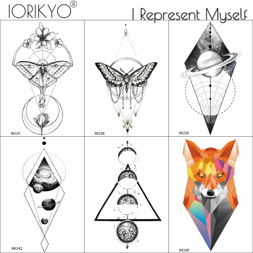 Мужские геометрические временные тату наклейки ioriyo женские наручные цепочки