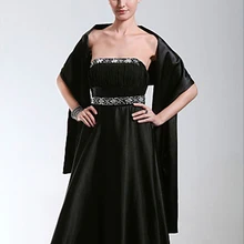 Элегантный черный стрейч атласная куртка шаль больше цвета