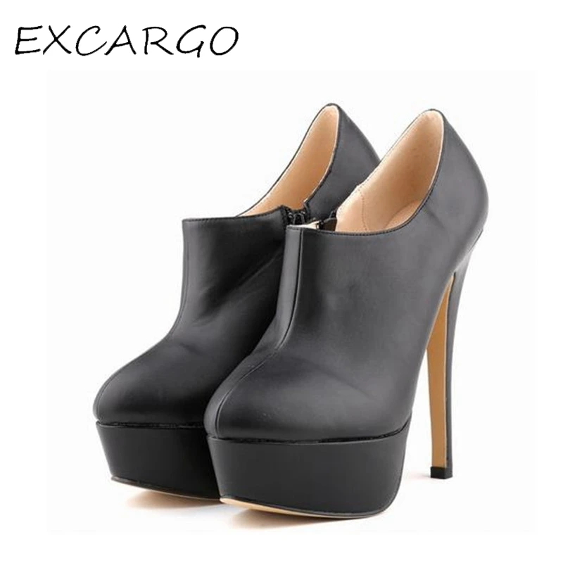 

Big Size 42 High Heel Autumn Ankle Boots Platform Women Wedding Boots 14CM Height Heels Nightclub Boots