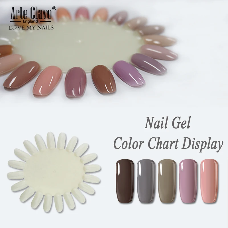 

Arte Clavo10PCS Gel Nail Color Chart Display Nail Art Manicure Tips Colour Disk Gel Lacquer Plastic Round Wheel Board Nail Tools