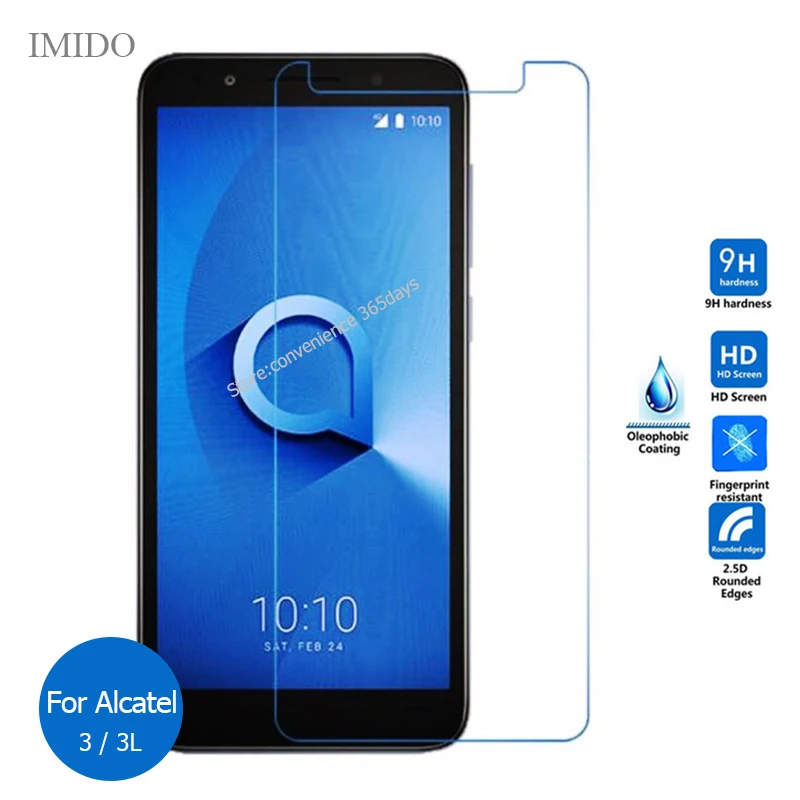 

For Alcatel 3 3L Tempered Glass Screen Protector 2.5 9h Safety Protective Film on 3 L 5034D 5052D 5052Y