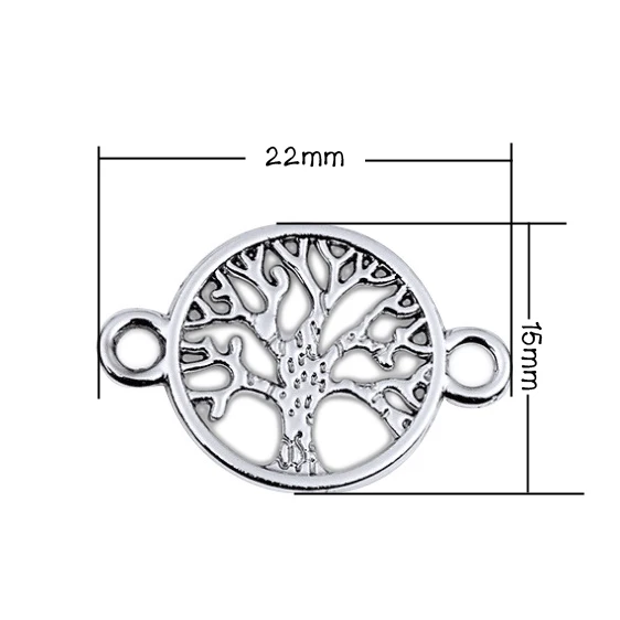10 шт. розовое золото серебро подвеска с деревом жизни разъем для изготовления ювелирных изделий Шарм для браслета ожерелье DIY ручной работы ювелирных изделий