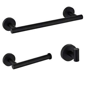 

Matte Black 304 Stainless Steel Toilet Paper Holder Bathroom Toilet Roll Holder Towel Ring Rack Bathroom Accessories