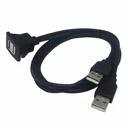 Новый USB2.0 заподлицо кабель 1 м/2 м двойное/один USB Порты и разъёмы расширение флеш приборной панели Панель крепление кабеля для автомобиля