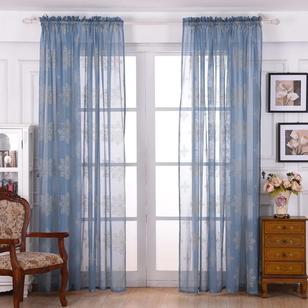 Blauw voile gordijnen koop goedkope blauw voile gordijnen loten ... Woonkamer blauwe kleur ontwerp