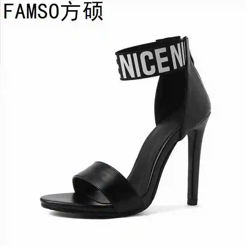 

FAMSO 2019 New Arrival Women Sandals Shoes Black Red White Sexy Big Size34-43 Party Pumps Summer Lady Office Platforms Pumps