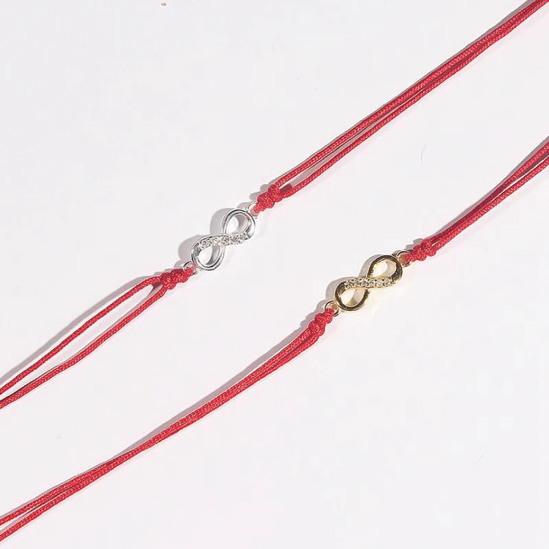 Ruifan браслет для пары из стерлингового серебра 925 пробы для женщин мужской счастливый Шарм Красный браслет из нитей браслет ручной работы амулет ювелирные изделия YBR020