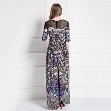 by Megyn Summer Dress 2017 Womens Hollow Out Shoulder Dress Bohemian Floral Beach Long Maxi Floral Print Dress Women LD399