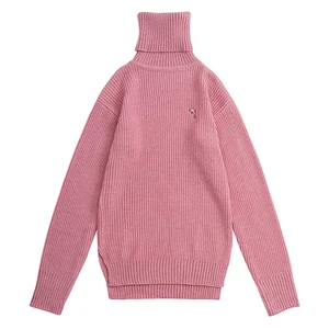 Oversized Winter Turtleneck Sweater Pullover Sweaters Women & Men Fashion Dolphin Embroidery Thick Warm Knitted Tops
