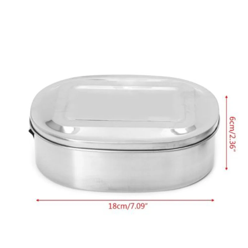 

Single/Double Layer Stainless Metal Picnic Lunch Box Case Bento Food Container#~
