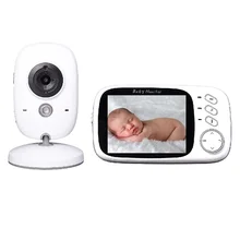 Radio Babysitter 3.2 inch IR Night vision 2 way talk 8 Lullabies Temperature monitor Multi-language video nanny radio babysitter