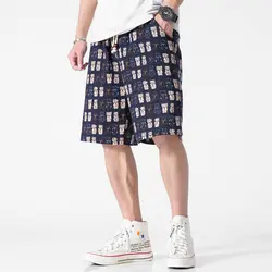 2019 Летние повседневные шорты мужские с принтом хлопок по колено бермуды мужской шорты модные пляжные мужские шорты 9 Цвета