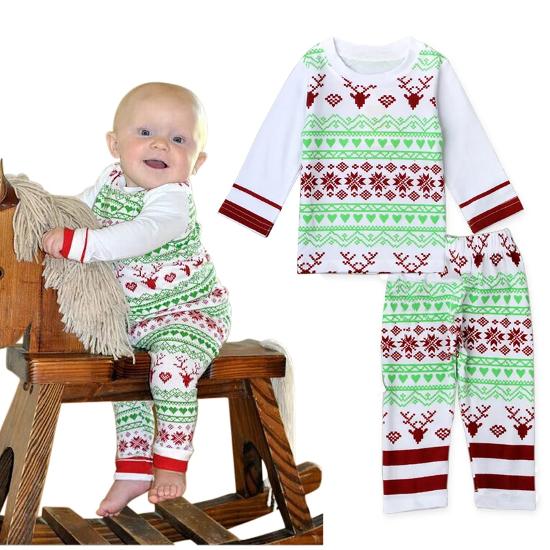 

Clothing Sets Boys Girls Cotton Baby Clothes Deer Long Sleeve Outfits Shirt Tops+Pants Leggings Suit Christmas DS40