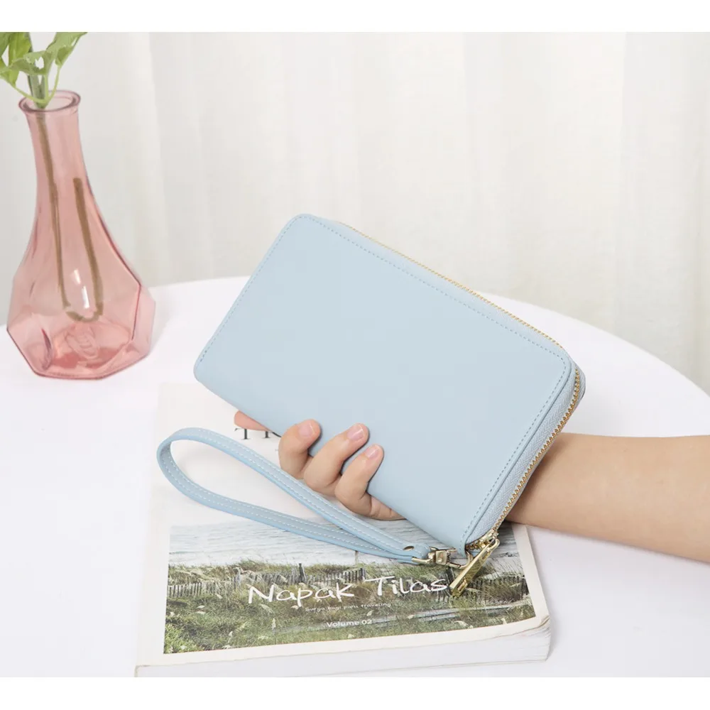 CHALLEN Leather Women Wallets PU Designer Zipper Long Wallet Women Card Holder Ladies Purse Money Bag Carteira Feminina