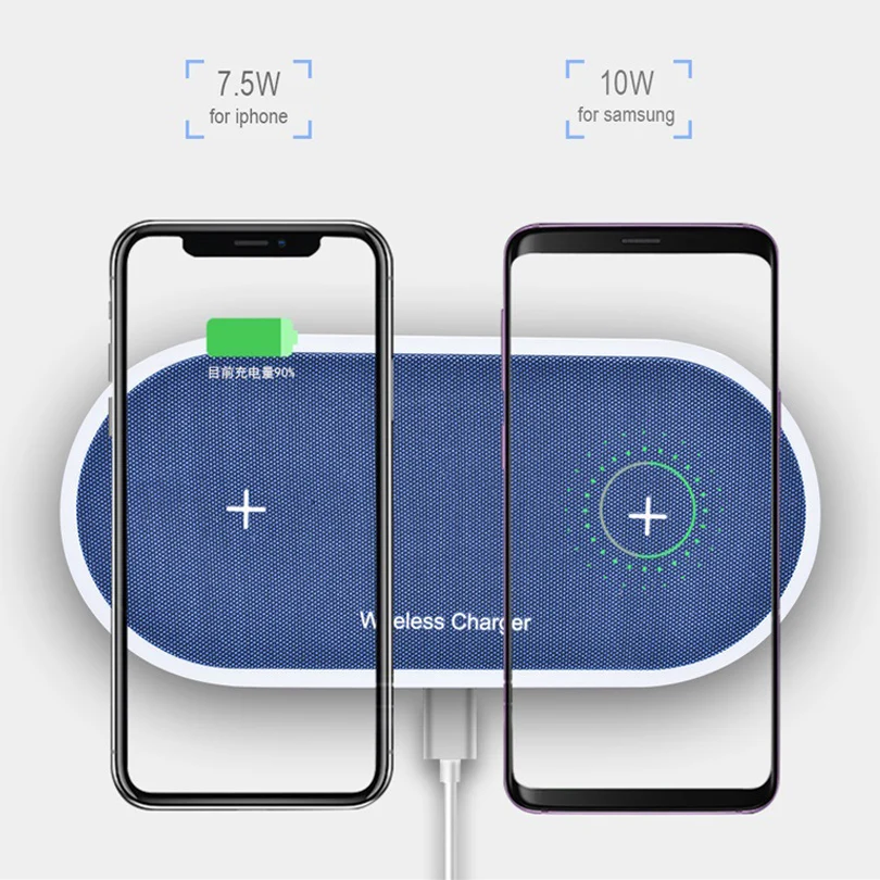 2 в 1 Беспроводное зарядное устройство для Apple Watch iPhone X Xs Max XR настольное Быстрое