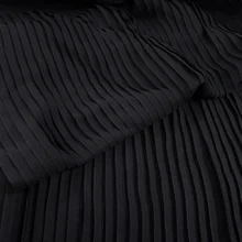 Новая одежда ткань черный орган плиссированный Жемчуг шифон