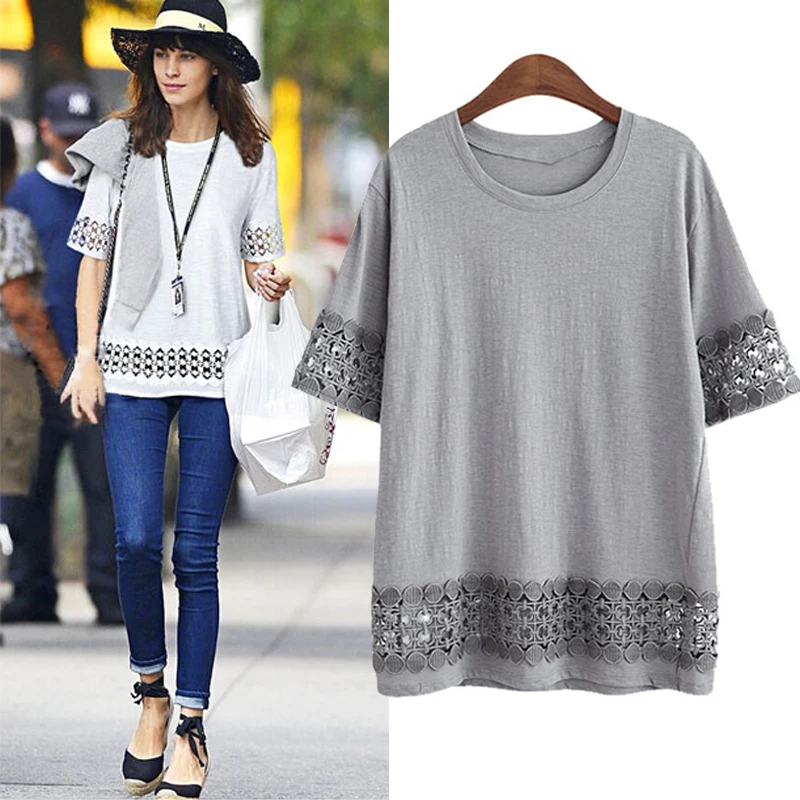 Plus Size 5XL Pregnant Women's Maternity Blouses Work Formal Lady White Lace Openwork Loose Tops