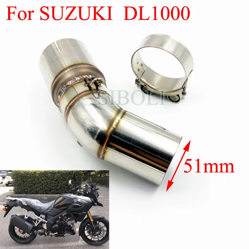 

DL1000 Motorcycle Exhaust Middle Pipe Link Connect Tube Without Muffler Stainless Steel Slip-on For SUZUKI DL1000