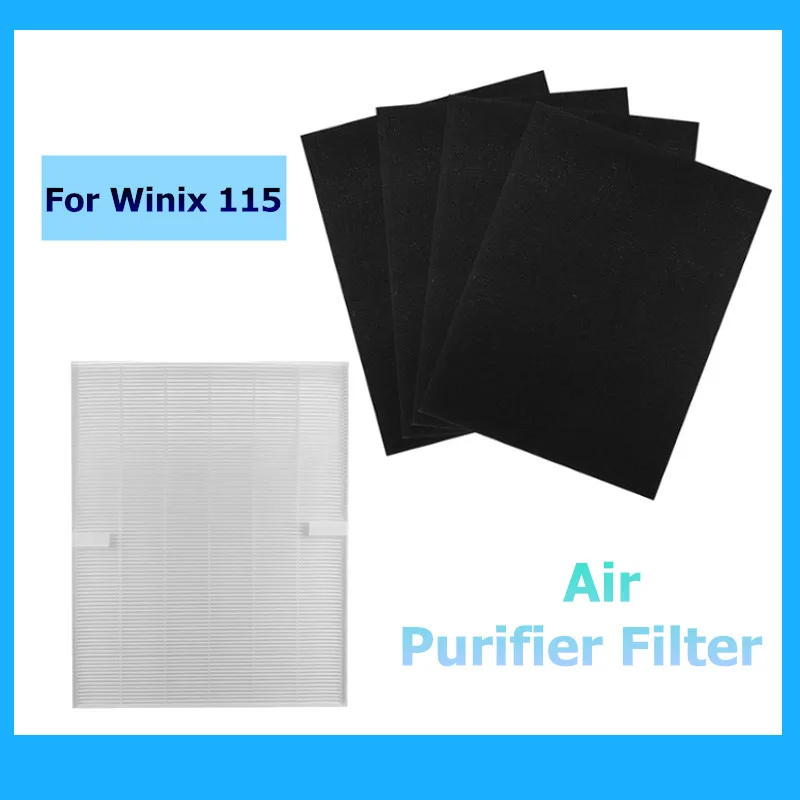 

True Hepa Air cleaner Purifier + 4 Carbon Filters For Winix 115 Size 21 Plasma Wave Models 5300 5500 6300 WAC5300 WAC5500