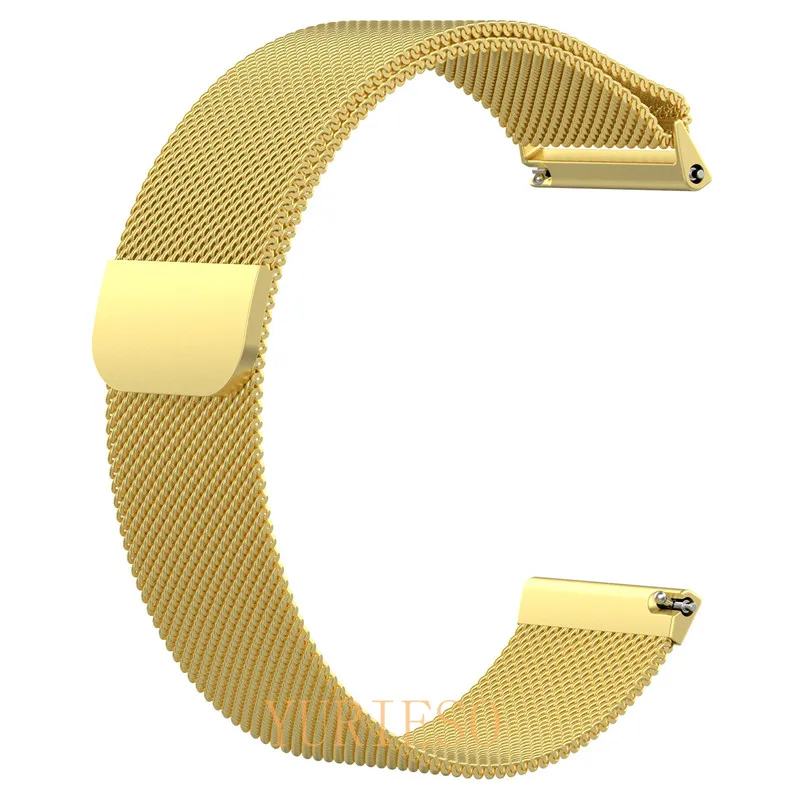 Миланская петля для Fitbit VERSA ремешок для магнитного браслета сменный Браслет из нержавеющей стали ремешок для умных часов - Цвет: Золотой