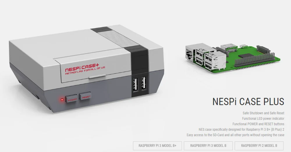 Чехол Retroflag NESPi Plus функциональная кнопка питания с безопасным отключением для Raspberry Pi 3 B+(B Plus