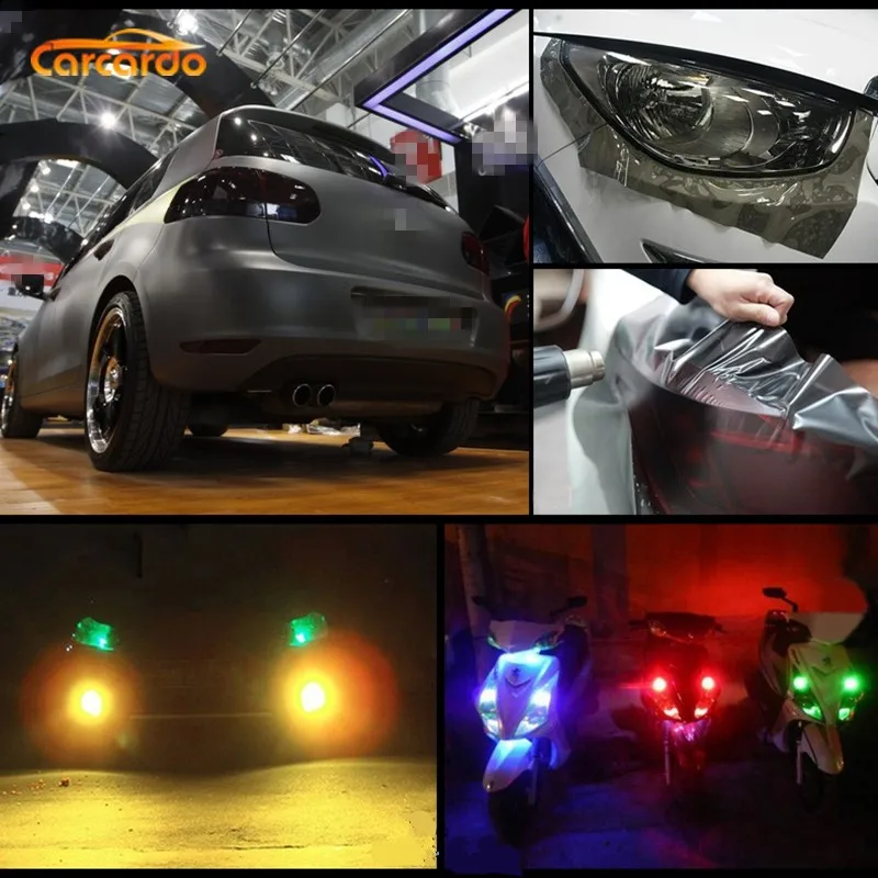 Carcardo 40 см x 200 автомобилей головной светильник хвост Оттенок Виниловая пленка