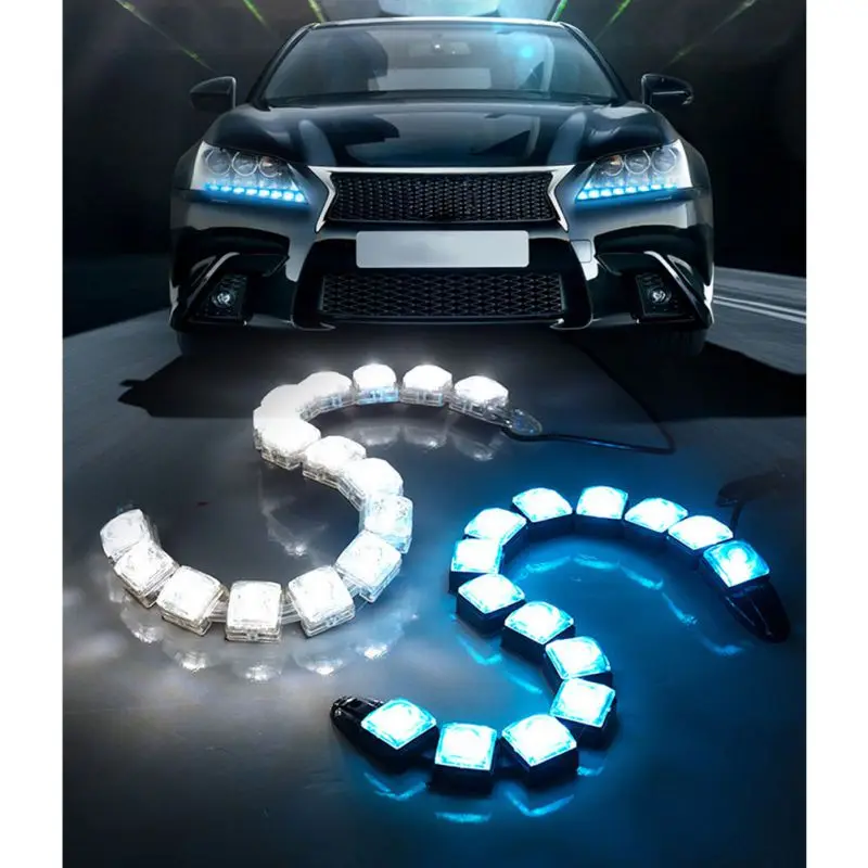 Car COB LED DRL Driving Fog Light Flexible Daytime Running with Turn Signal For Toyota Nissan Hyundai Kia Mazda Honda CZ | Автомобили и