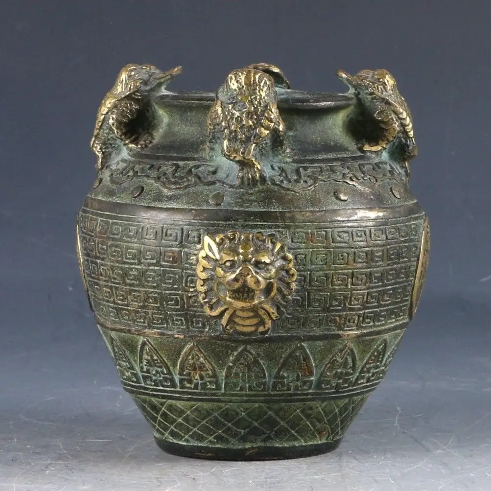 

Chinese Bronze Gilt Handwork Carved Toad Pot Ming Dynasty Xuande Mark