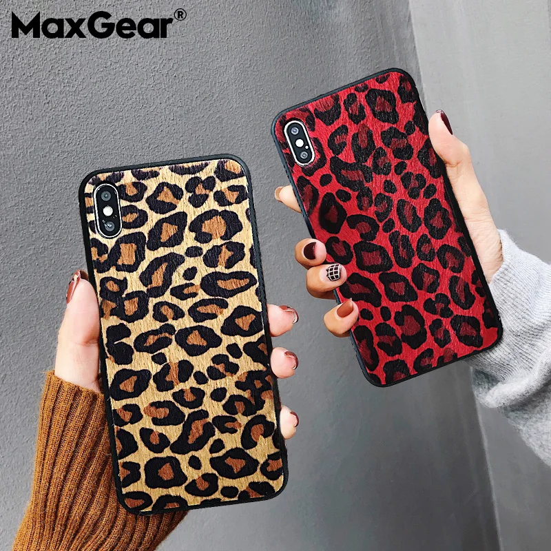Модный Леопардовый плюшевый чехол для телефона iPhone XS Max X XR 8 Plus меховой зимний