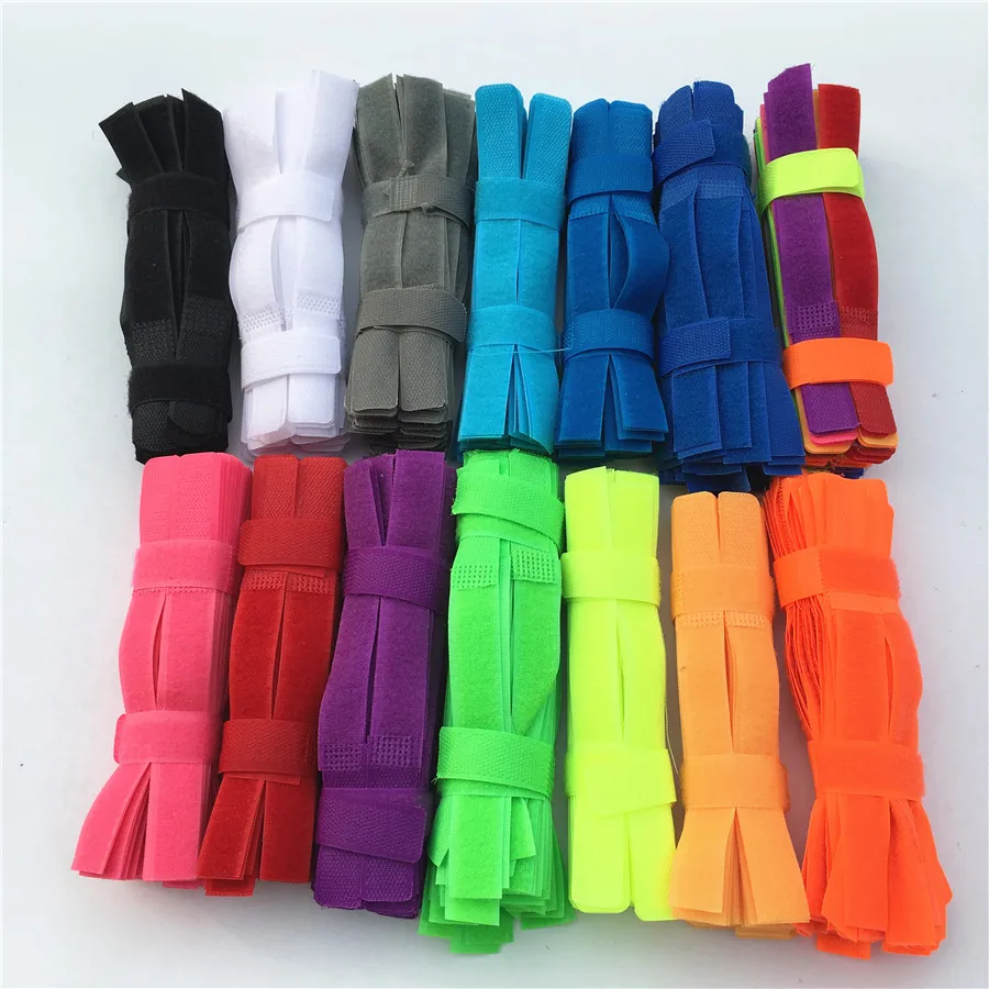 50pcs 2*18cm Colorful Magic Tape Wiring Harness tapes Cable Tie Cord Computer Cable Winder Cable Ties Hook Loop Fastener Tape-in Adhesive Fastener Tape from ...