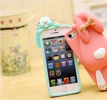 3D Cartoon Rabbit Bunny Case Silicon Cover for iPhone 4 4S SE 5 5S 5C 6 6S 7 7S Plus S3 S4 S5 S6 S6edge S7 S7edge Edge