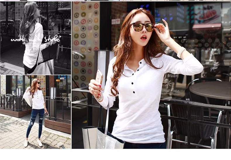 Spring Autumn Loose Casual Blusa Solid t shirt Women Stand Neck Plus Size Women Tops Black White Navy Green tshirt Clothes A563 c