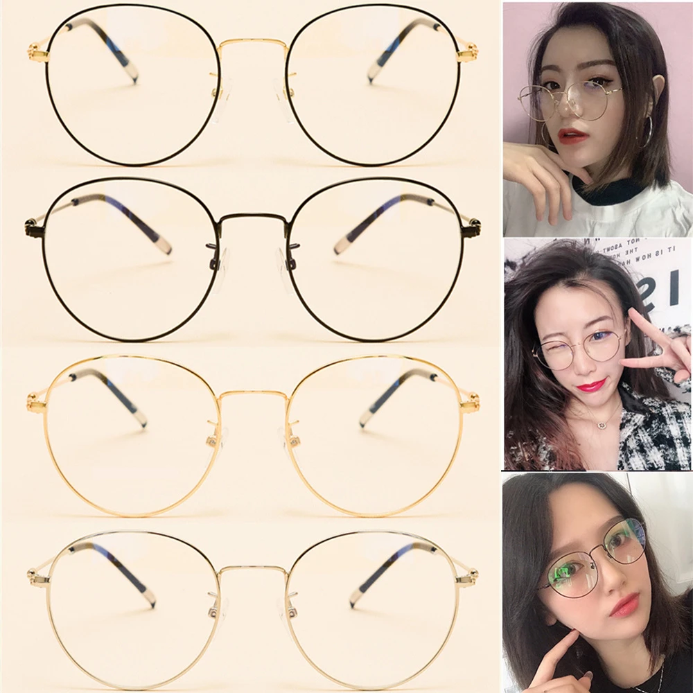 Montura de anteojos para mujer, gafas de gafas lentes transparentes, a la moda, vintage, círculo miopía, ópticas transparentes|Las mujeres gafas de Marcos| - AliExpress