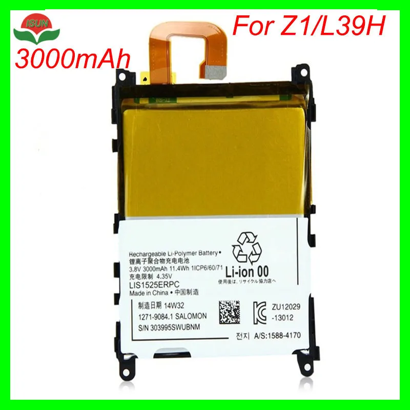ISUNOO батарея для мобильного телефона Sony Xperia Z1 L39H C6902 C6903 LIS1525ERPCS 3000mAh Замена батареи |